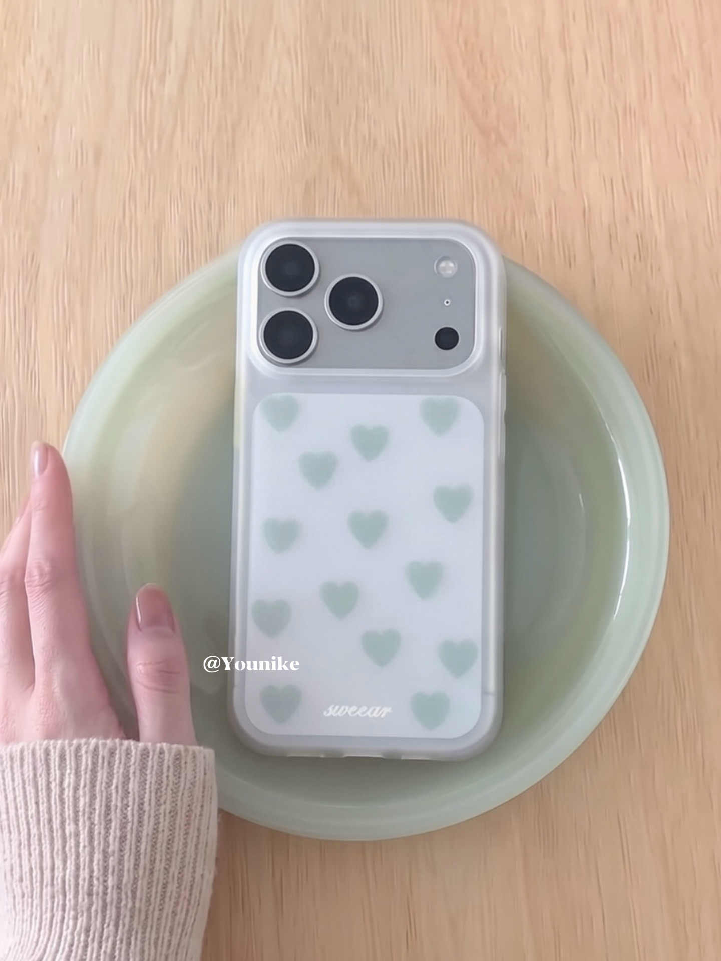 Phone Cases For Iphone 16 - เคสโทรศัพท์ลายหัวใจสีเขียวมิสต์และสีน้ำเงิน สไตล์เกาหลี Ins เรียบง่าย สำหรับ iPhone