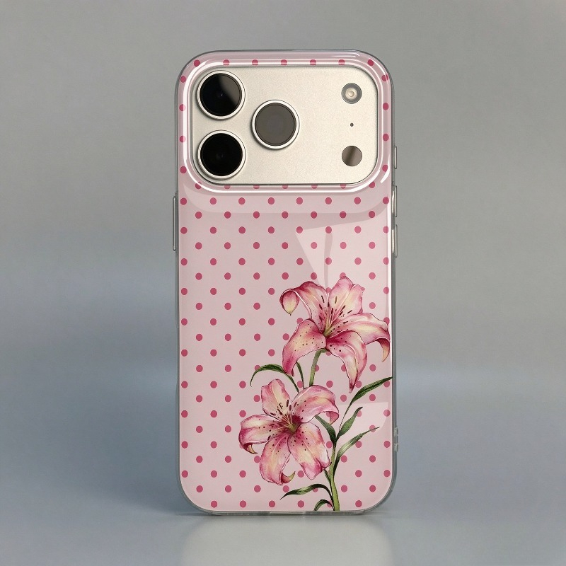 Phone Cases Xr Iphone - เคสโทรศัพท์ลายดอกชบาจุดสีชมพู สำหรับ iPhone 11 12 13