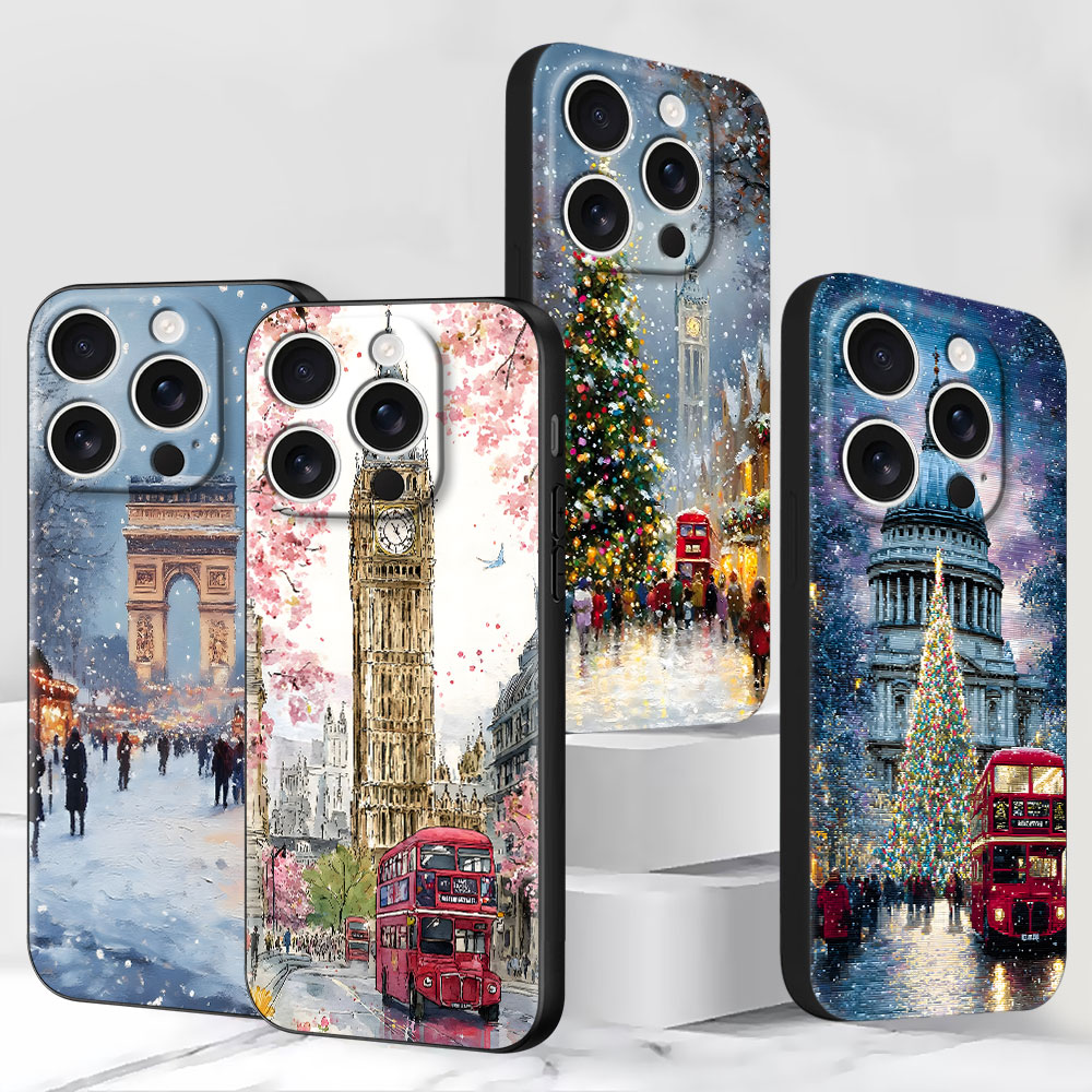 Phone Cases London - เคสโทรศัพท์ลายคริสต์มาสฤดูหนาวในลอนดอน สำหรับ iPhone 15 17 Air
