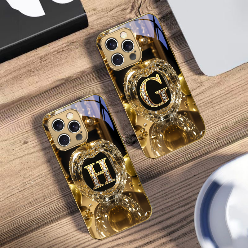 เคสโทรศัพท์กระจกสีทอง ตัวอักษร - Phone Cases Xr Iphone บทวิจารณ์และราคา